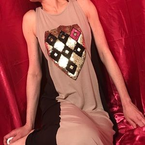 Authentic Icon sequined maxi tank dress size M